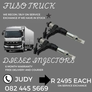 Fuso Truck Diesel Injectors for sale on service exchange or to recon
