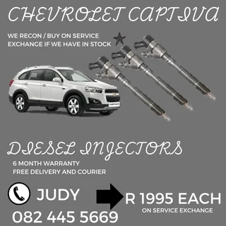 Chverolet Captiva Diesel Injectors for sale on service exchange or to recon
