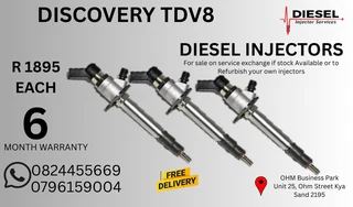 Discovery TDV8 Diesel Injectors for sale on service exchange or to recon