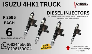Isuzu 4HK1 Diesel Injectors for sale on service exchange or to recon