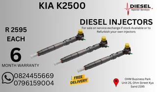 Kia K2500 Diesel Injectors for sale on service exchange or to recon