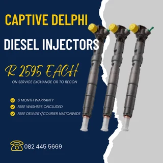 Captiva Delphi Diesel Injectors for sale on service exchange or to recon