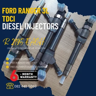 Ford Ranger 3L TDCI Diesel Injectors for sale on service exchange or to recon