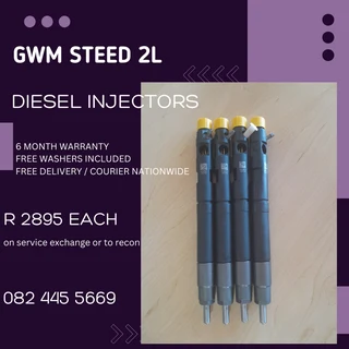 GWM Steed 2L Diesel Injectors for sale on service exchange or to recon