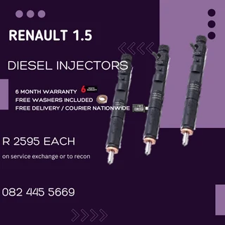 Renault 1.5 Diesel Injectors for sale on service exchange or to recon
