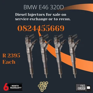 BMW E46 320D Diesel Injectors for sale on service exchange or to trecon