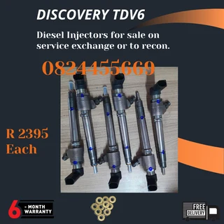 Discovery TDV6 Diesel Injectors for sale on service exchange or to recon