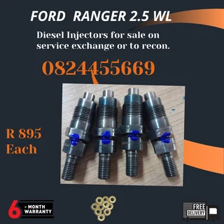 Ford Ranger 2.5 WL Diesel Injectors for sale on service exchange or to recon