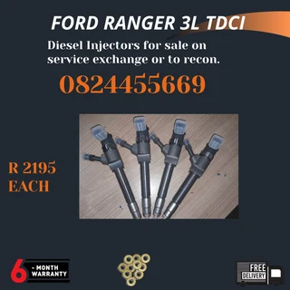 Ford Ranger  3L TDCI Diesel Injectors for sale on service exchange or to recon