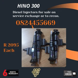 Hino 300 Diesel injectors for sale on service exchange or to recon