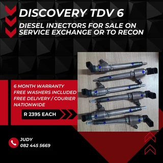 Discovery TDV6 Diesel Injectors for sale on service exchange or to recon