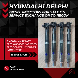 Hyundai H1 Delphi Diesel Injectors for sale on service exchange or to recon