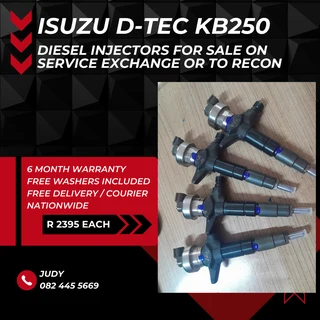 Isuzu D-tec KB250 Diesel Injectors for sale on service exchange or to recon