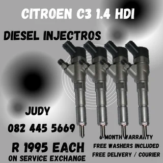 Citroen C3 1.4 HDI Diesel Injectors for sale on service exchange or to recon