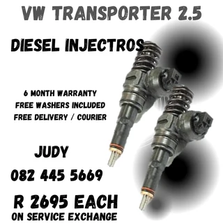 VW Transporter 2.5 Diesel Injectors for sale on service exchange or to recon