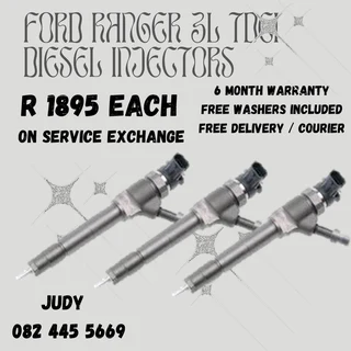 Ford Ranger 3L TDCI Diesel Injectors for sale on service exchange or to recon
