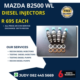 Mazda B2500 WL Diesel Injectors for sale on service exchange or to recon