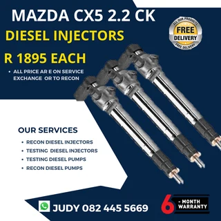 Mazda CX5 2.2 CK Diesel Injectros for sale on service exchange or to recon