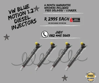VW Blue Motion 1.2 Diesel Injectros for sale on service exchange with a 6-month warranty