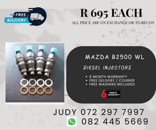 Mazda B2500 WL Diesel Injectors for sale on service exchange or to recon