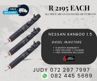 Nissan Kangoo 1.5 Diesel Injectors for sale on service exchange or to recon