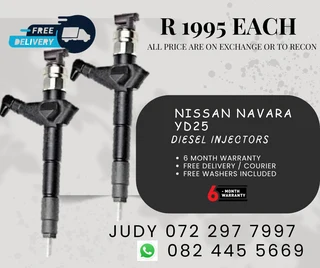 Nissan Navara YD25 Diesel Injectors for sale on service exchange or to recon