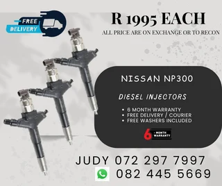 Nissan NP300 Diesel Injectors for sale on service exchange or to recon