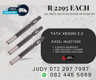 Tata Xenon 2.2 Diesel Injectors for sale on service exchange or to recon