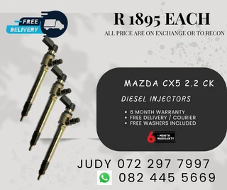 Mazda CX5 2.2 CK Diesel Injectors for sale on service exchange or to recon