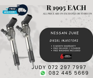 Nissan Juke Diesel Injectors for sale on service exchange or to recon