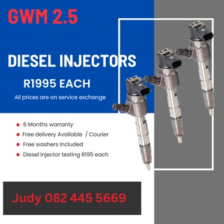 GWM 2.5 Diesel Injectors for sale on service exchange or to recon