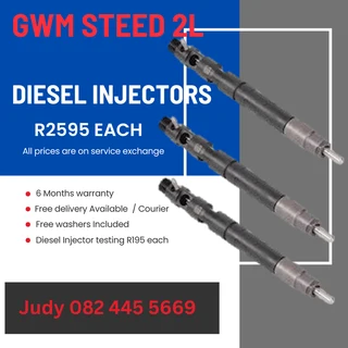 GWM Steed 2L Diesel Injectors for sale on service exchange or to recon