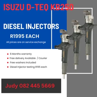 Isuzu D-TEQ KB250 Diesel Inejctors for sale on service exchange or to recon
