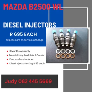 Mazda B2500 WL Diesel Injectors for sale on service exchange or to recon