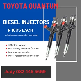 Toyota Quantum Diesel Injectors for sale on service exchange or to recon
