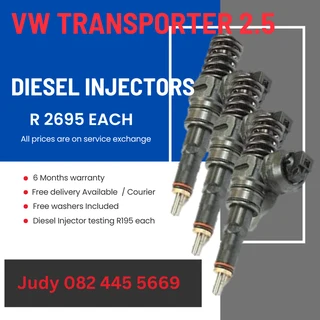 VW Transporter 2.5 Diesel Injectors for sale on service exchange or to recon