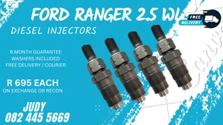 Ford Ranger 2.5 WL Diesel Injectors for sale on servcie exchange or to recon