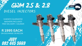 GWM 2.5 & 2.8 Diesel Injectors for sale on service exchange or to recon