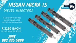 Nissan Micra 1.5 Diesel Injectors for sale on service exchange or to recon