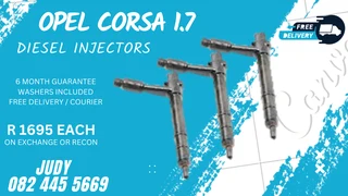 Opel Corsa 1.7 Diesel Injectors for sale on service exchange or to recon