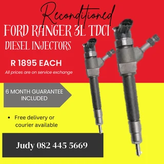 Ford Ranger 3L TDCI Diesel Injectors for sale on service exchange or to recon
