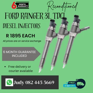 Ford Ranger 3L TDCI Diesel Injectors for sale on service exchange or to recon