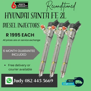 Huyndai Santa FE 2L Diesel Injectors for sale on service exchange or to recon