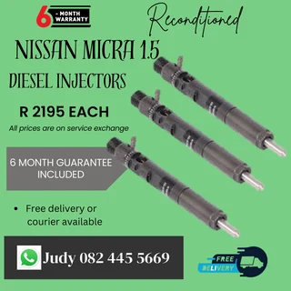 Nissan Micra 1.5 Diesel Injectors for sale on service exchange or to recon