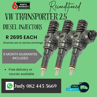 VW Transporter 2.5 Diesel Injectors for sale on service exchange or to recon