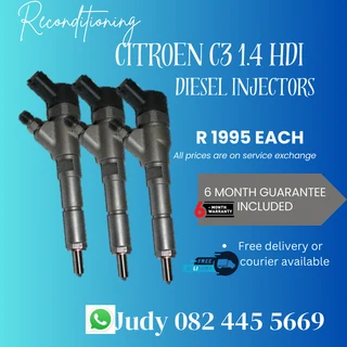 Citroen C3 1.4 HDI Diesel Injectors for sale on service exchange or to recon
