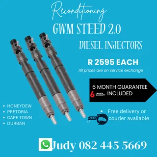 GWM Steed 2.0 Diesel Injectors for sale on service exchange or to recon