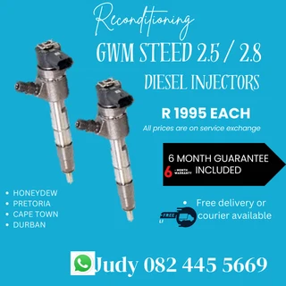 GWM Steed 2.5 / 2.8 Diesel Injectors for sale on service exchange or to recon