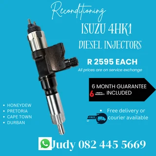 Isuzu 4HK1 Diesel Injectors for sale on service exchange or to recon