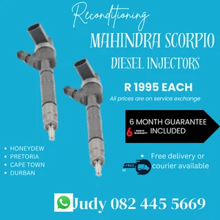 Mahindra Scorpio Diesel Injectors for sale on service exchange or to recon